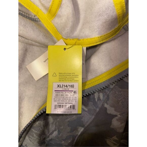 NWT all in motion zip up hoodie size girls 14/16 xl - Picture 4 of 5